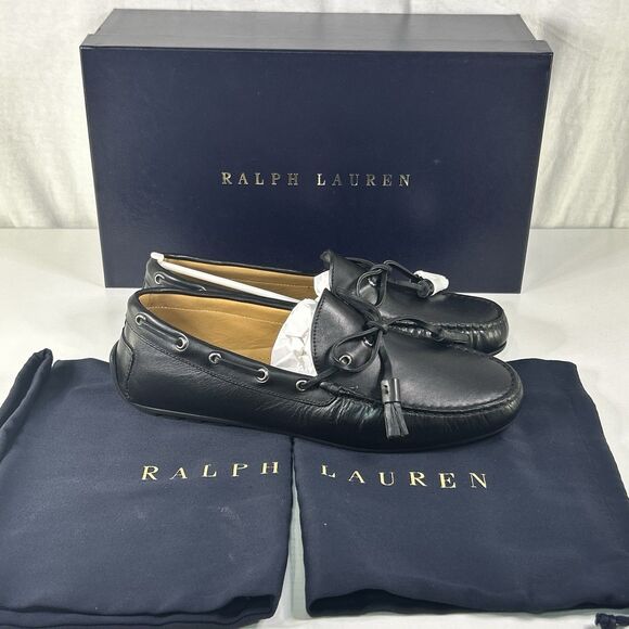 Ralph Lauren Purple Label Harold Tassel Loafer Men 8 Black Leather Shoes NIB main image 4